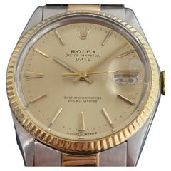 Mens Rolex Oyster Perpetual Date 1500 14k Gold ss Automatic 1960s RA168