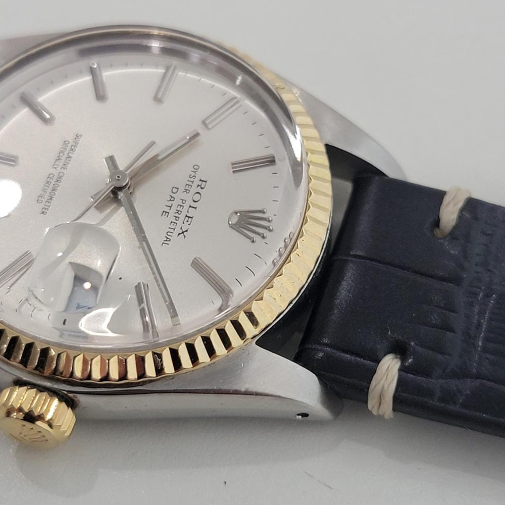 Mens Rolex Oyster Perpetual Date 1500 35mm 14k SS Automatic 1970s Vintage RA448B en venta 2