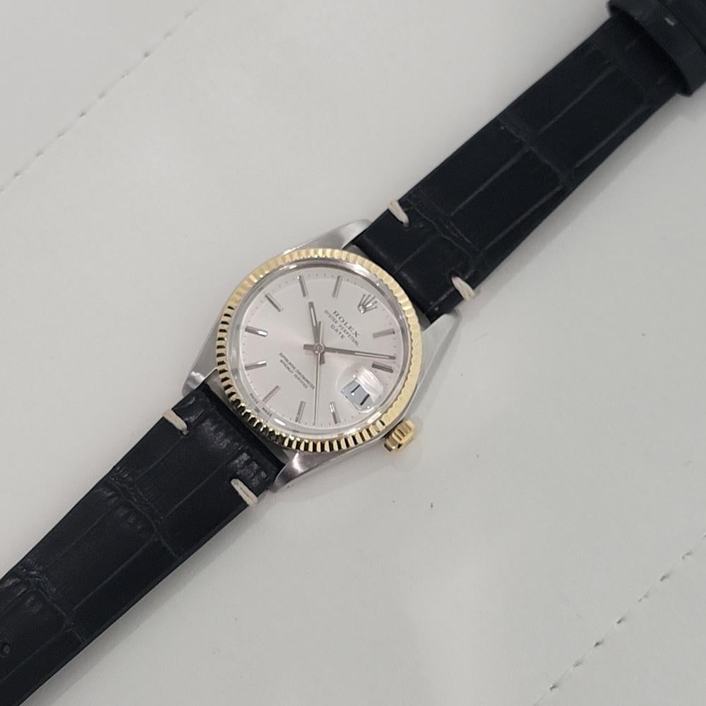 Mens Rolex Oyster Perpetual Date 1500 35mm 14k SS Automatic 1970s Vintage RA448B en venta 3