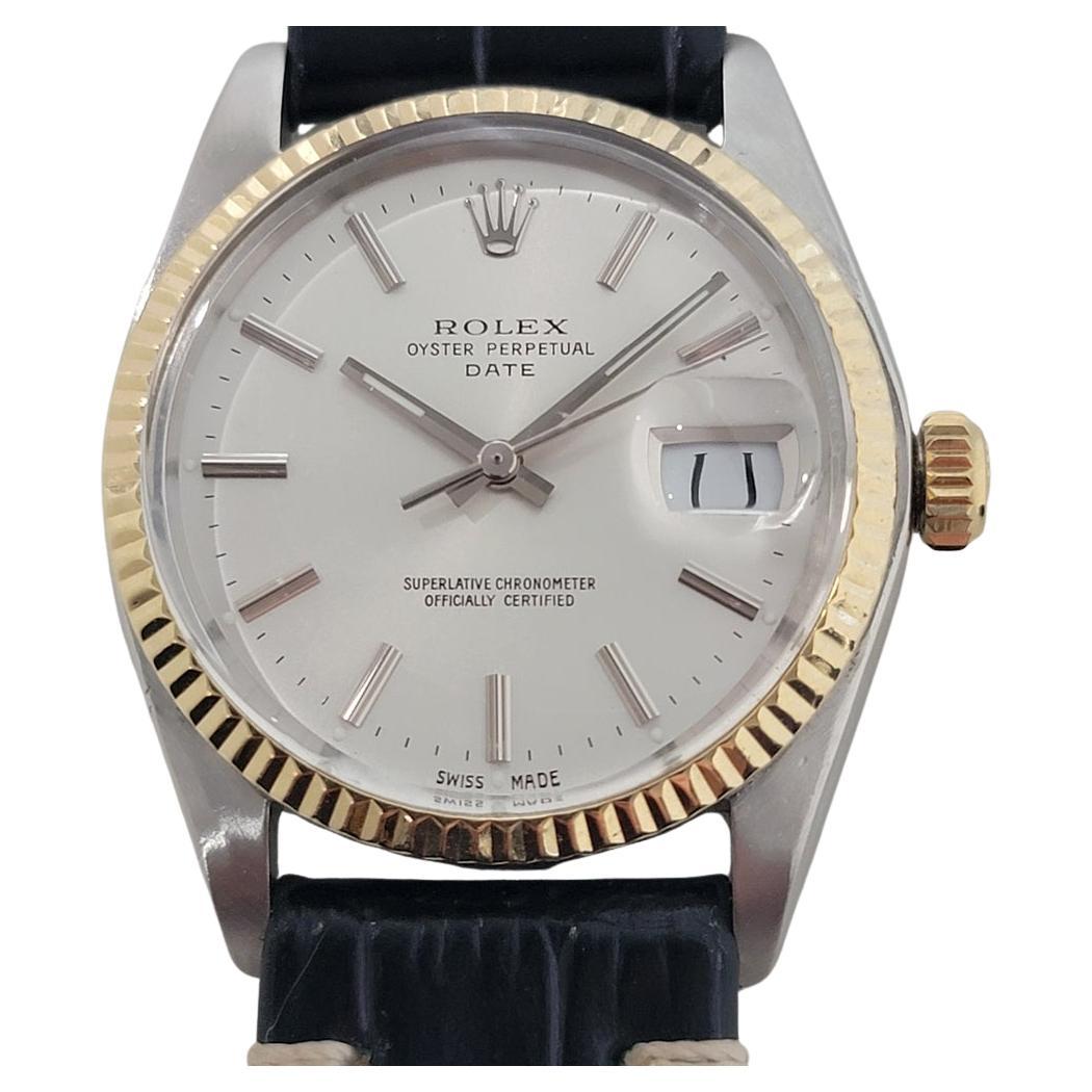 Rolex Oyster Perpetual Date 1500 35mm 14k SS Automatic 1970s Vintage RA448B