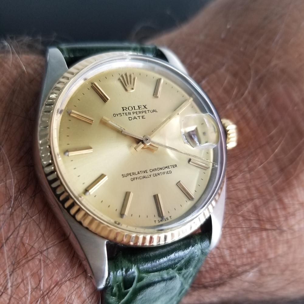 Men's Rolex Oyster Perpetual Date 1500 18k & ss Automatic, c.1970s RA147 8