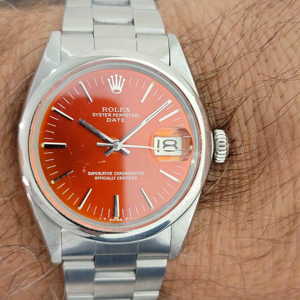 Mens Rolex Oyster Perpetual Date 1500 Automatic 1960s Custom Orange RA176 6