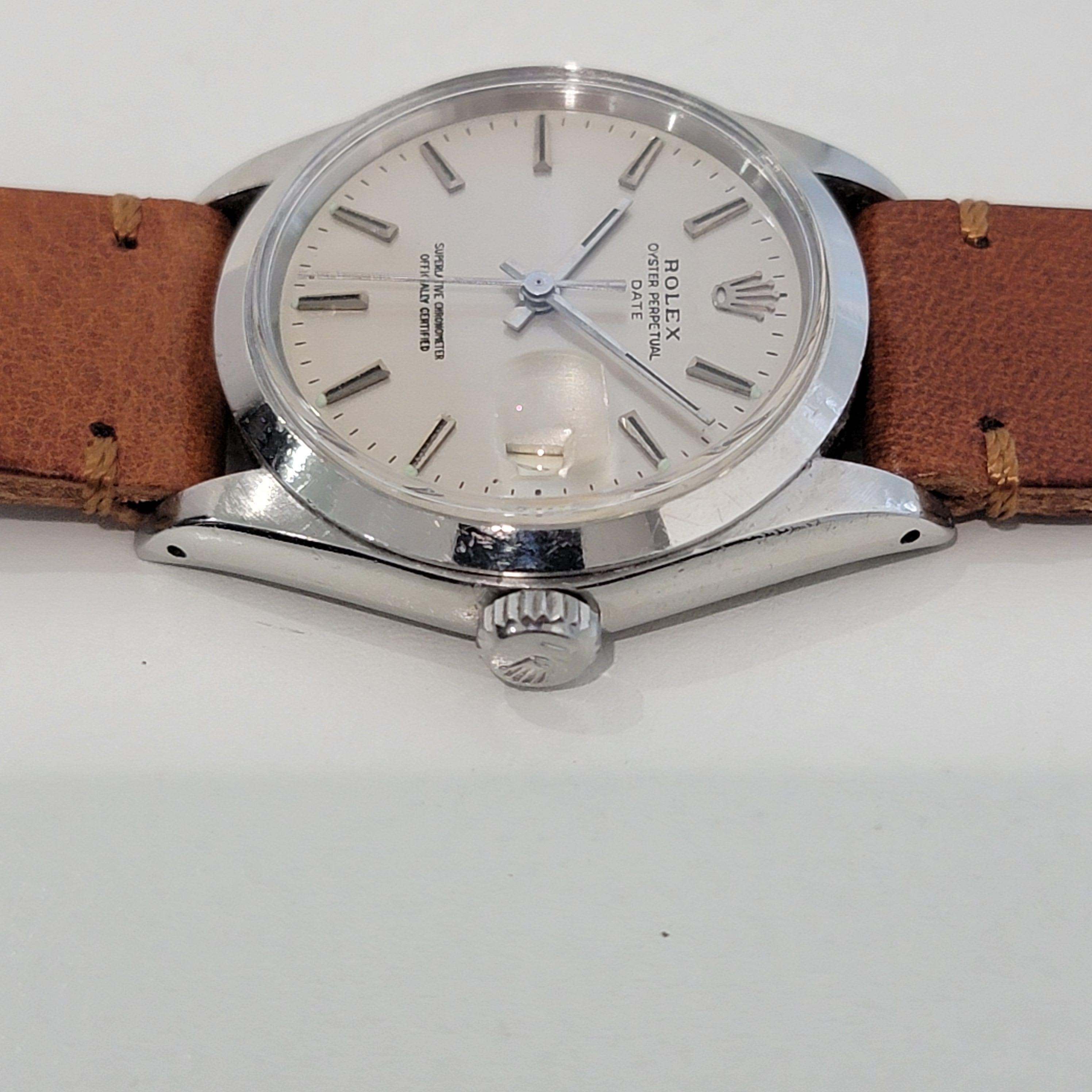 Mens Rolex Oyster Perpetual Date 1500 35mm Automatic 1960s Swiss Vintage RA259T 1