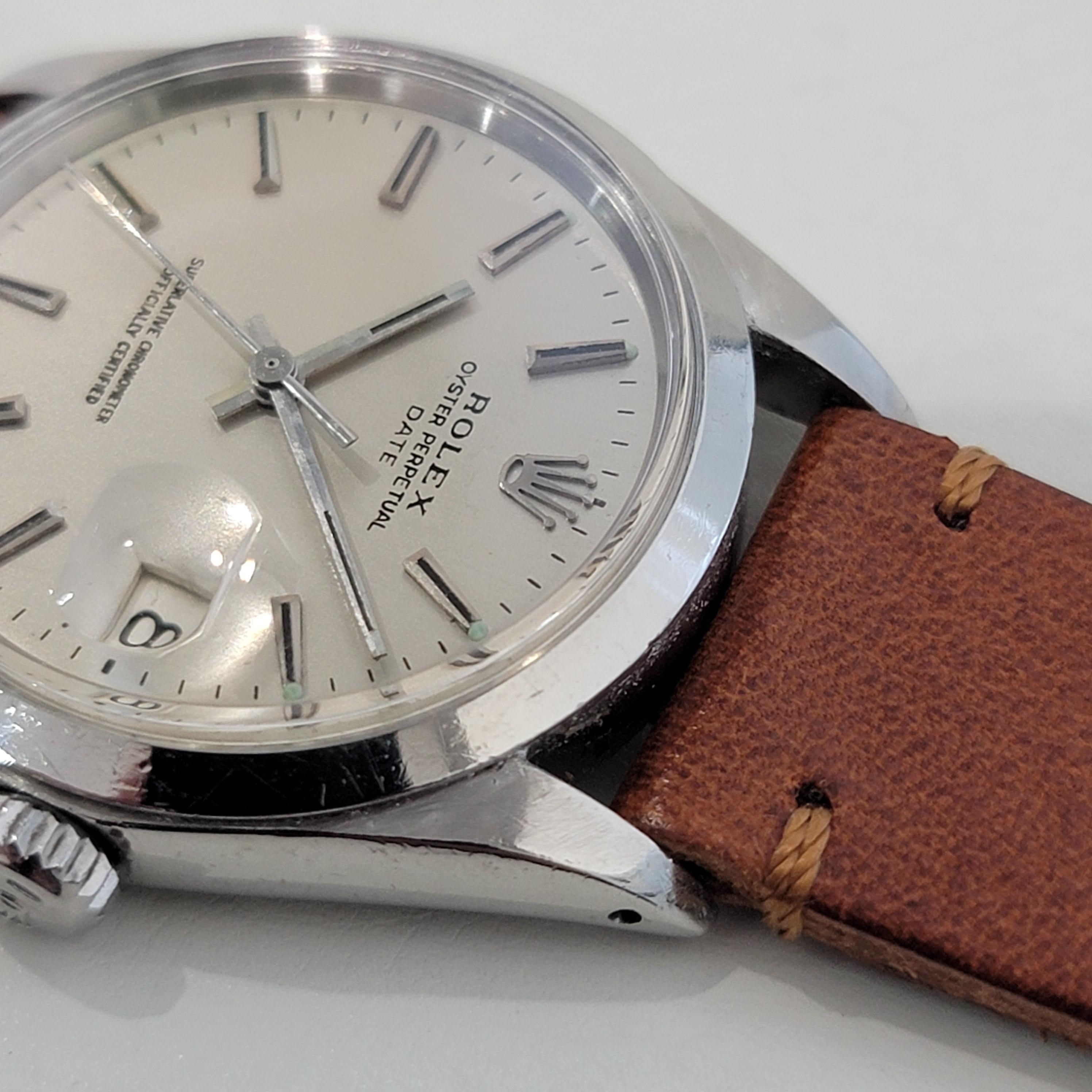 Mens Rolex Oyster Perpetual Date 1500 35mm Automatic 1960s Swiss Vintage RA259T 2