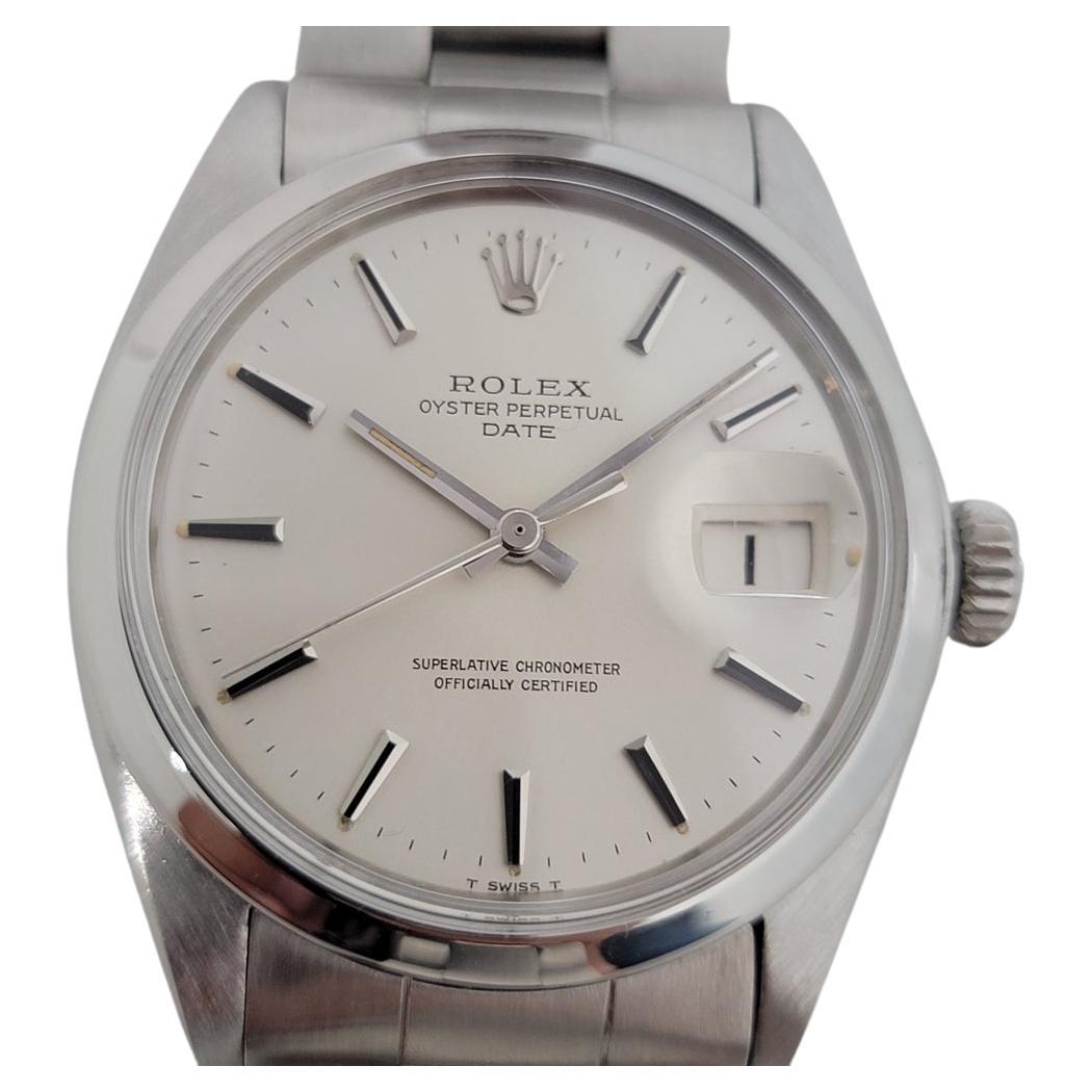 Mens Rolex Oyster Perpetual Date 1500 Automatic 1960s w Paper RA245