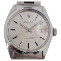 Retro Mens Rolex Oyster Perpetual Date 1500 Automatic 1960s w Paper RA245