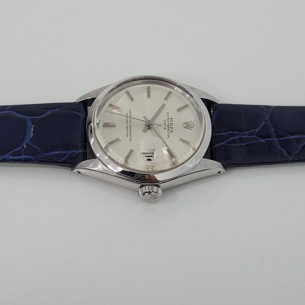 Mens Rolex Oyster Perpetual Date 1500 Automatic 1970s Swiss RA13B In Excellent Condition In Beverly Hills, CA