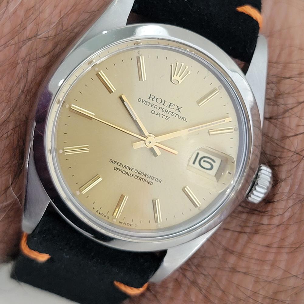 Mens Rolex Oyster Perpetual Date 1500 35mm Automatic 1970s Swiss Vintage RA495B 9