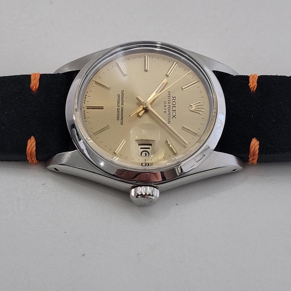 Mens Rolex Oyster Perpetual Date 1500 35mm Automatic 1970s Swiss Vintage RA495B 1