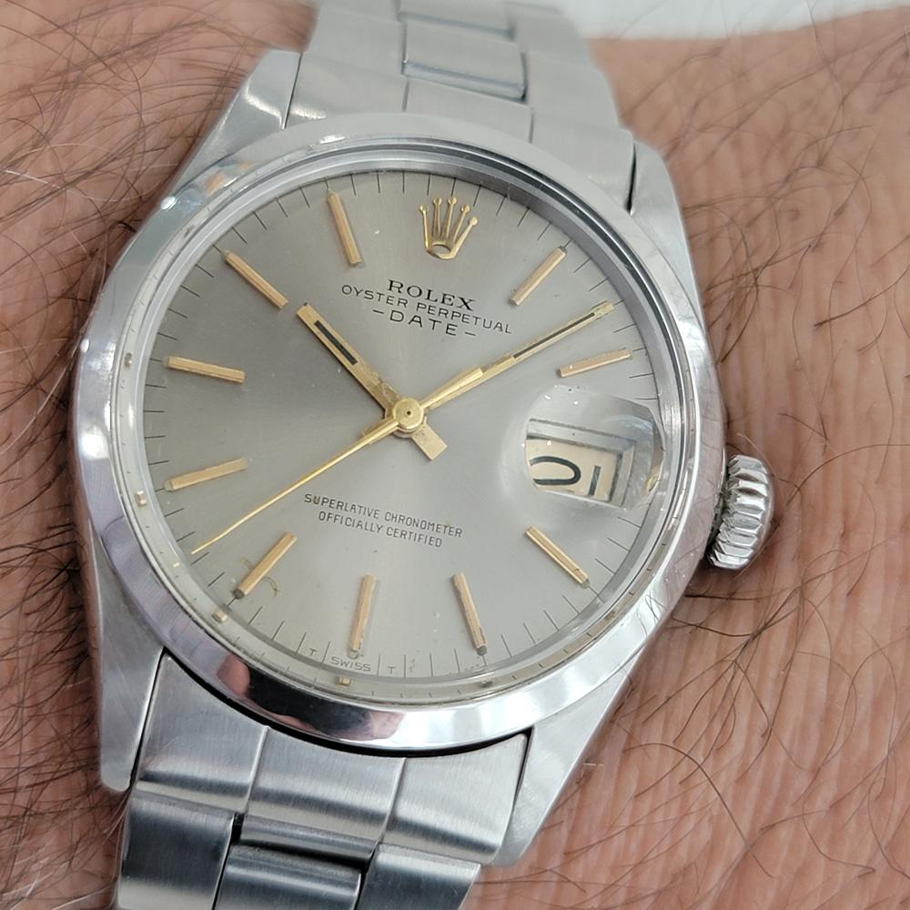 Rolex Oyster Perpetual Date 1500 35 mm automatique des années 1970 avec pochette Rolex RA190 8