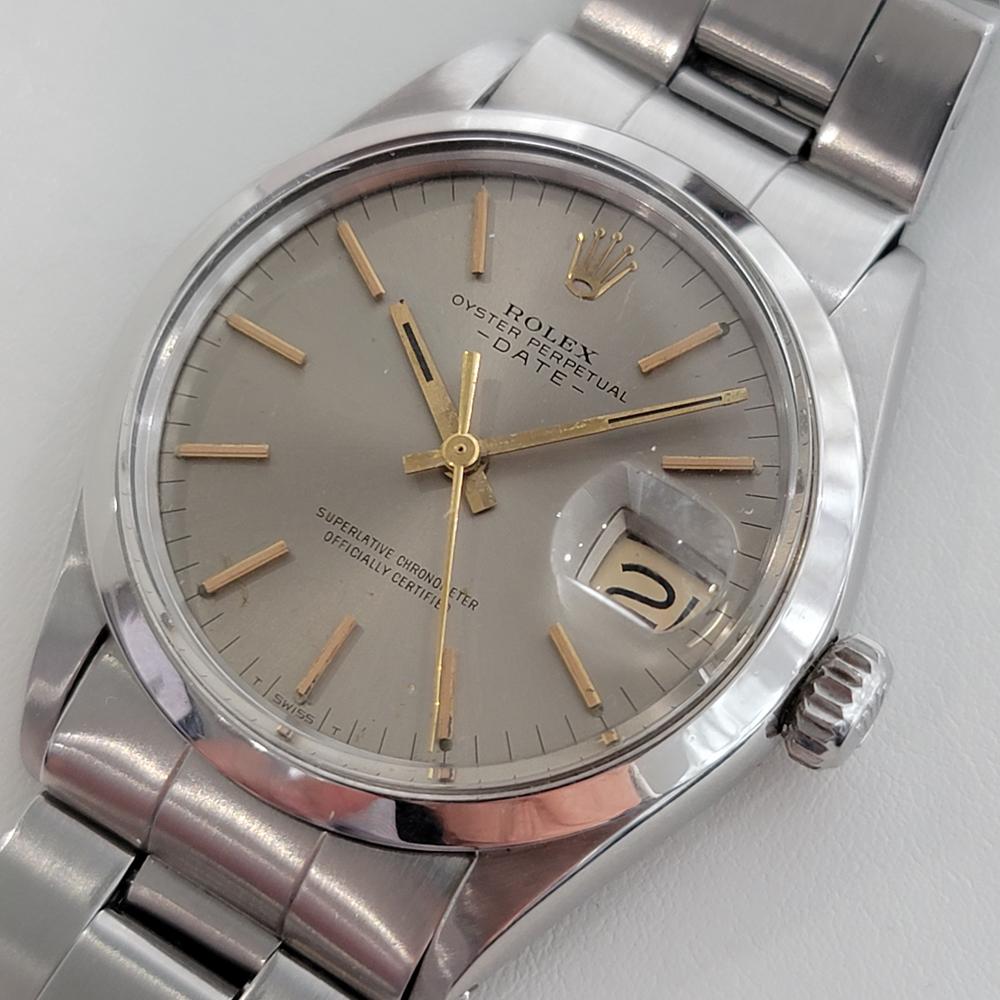  Rolex Oyster Perpetual Date 1500 35 mm automatique des années 1970 avec pochette Rolex RA190 Pour hommes 