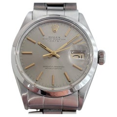 Rolex Oyster Perpetual Date 1500 35 mm automatique des années 1970 avec pochette Rolex RA190