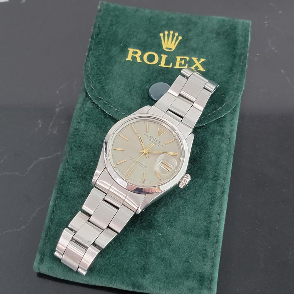 Mens Rolex Oyster Perpetual Date 1500 Automatic 1970s with Pouch RA190 7