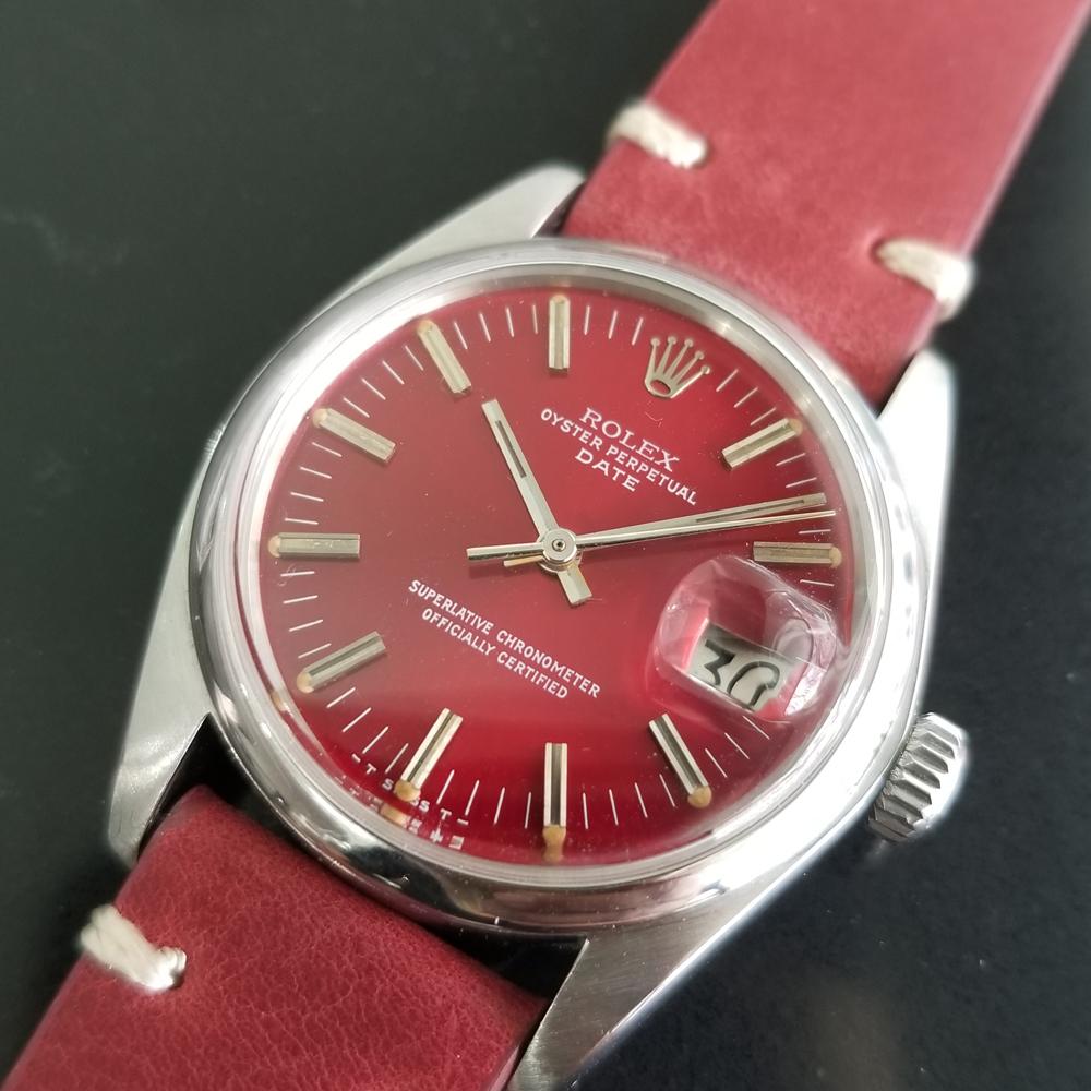 Men's Mens Rolex Oyster Perpetual Date 1500 Automatic, c.1970s Vintage RA113RED