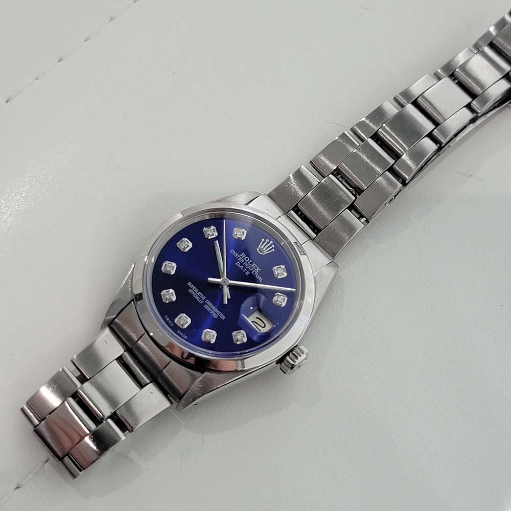Mens Rolex Oyster Perpetual Date 1500 Automatic Diamond Dial 1970s RA306 3