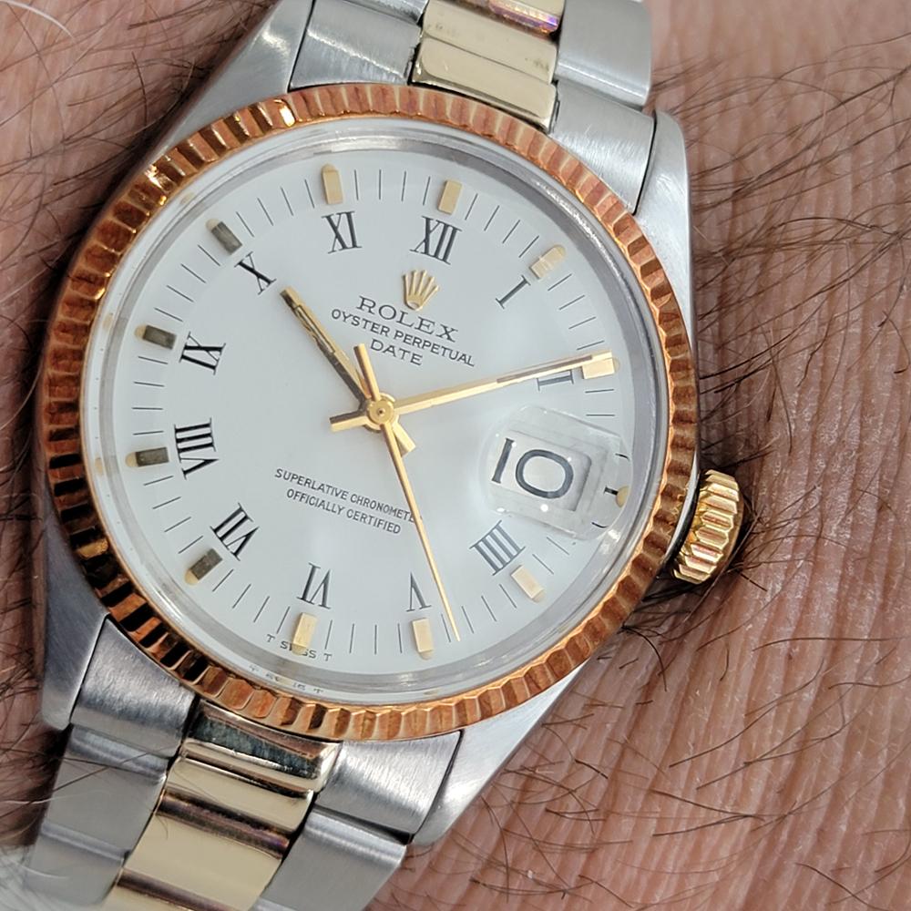 Mens Rolex Oyster Perpetual Date 1500 Gold ss Automatic 1970s Swiss RA164 For Sale 6