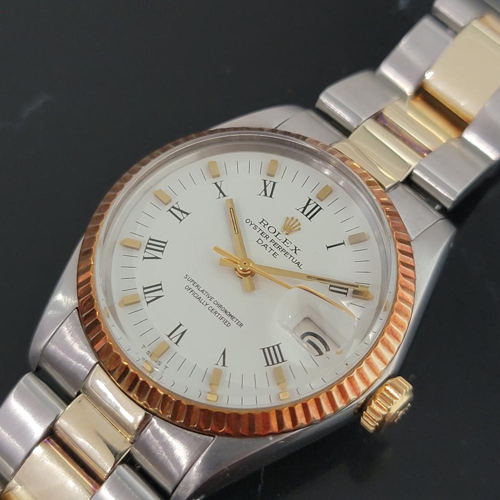 Men's Mens Rolex Oyster Perpetual Date 1500 Gold ss Automatic 1970s Swiss RA164