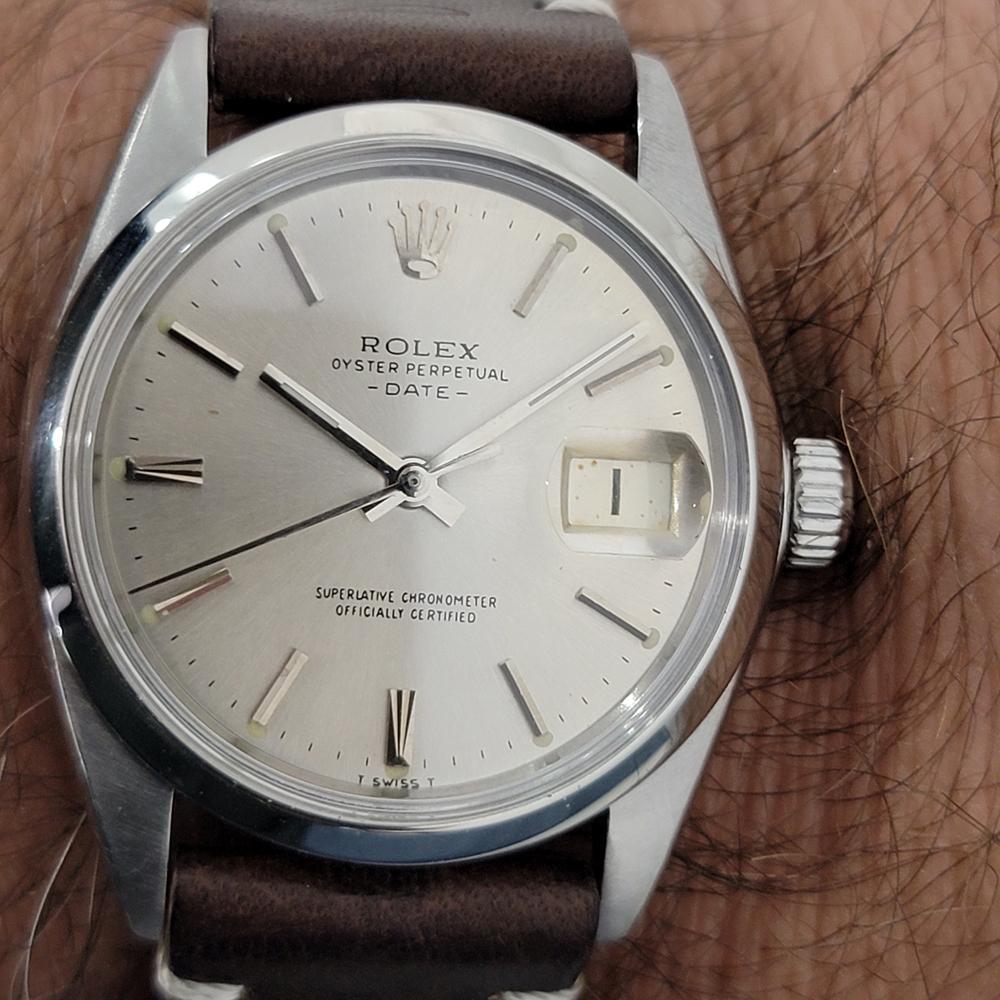 Mens Rolex Oyster Perpetual Date 1500 Automatic 1960s Vintage Swiss RA199 5