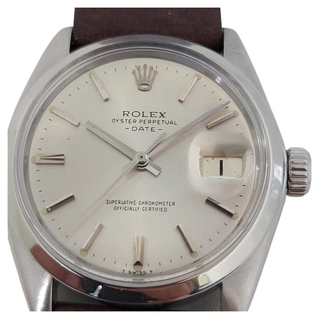 Mens Rolex Oyster Perpetual Date 1500 Automatic 1960s Vintage Swiss RA199