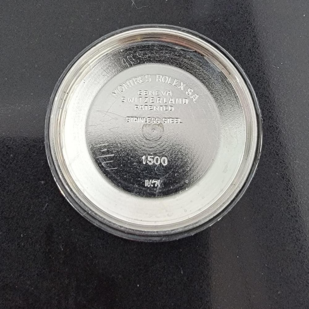 Mens Rolex Oyster Perpetual Date 1500 Automatic 1970s w Rolex Pouch RA190T For Sale 7
