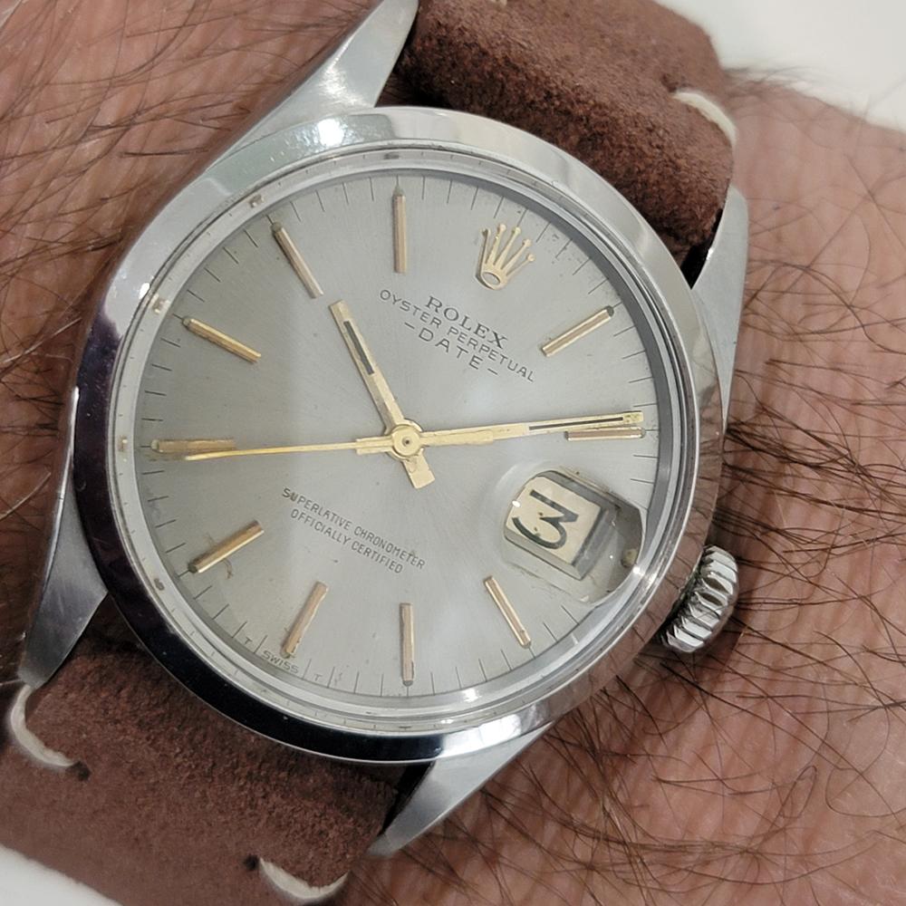 Rolex Oyster Perpetual Date 1500 Automatic 1970s con astuccio Rolex RA190T in vendita 9