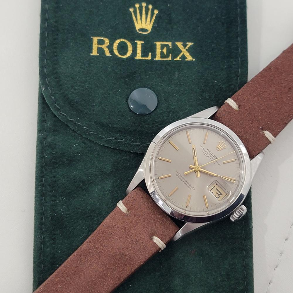 Rolex Oyster Perpetual Date 1500 Automatic 1970s con astuccio Rolex RA190T in vendita 10