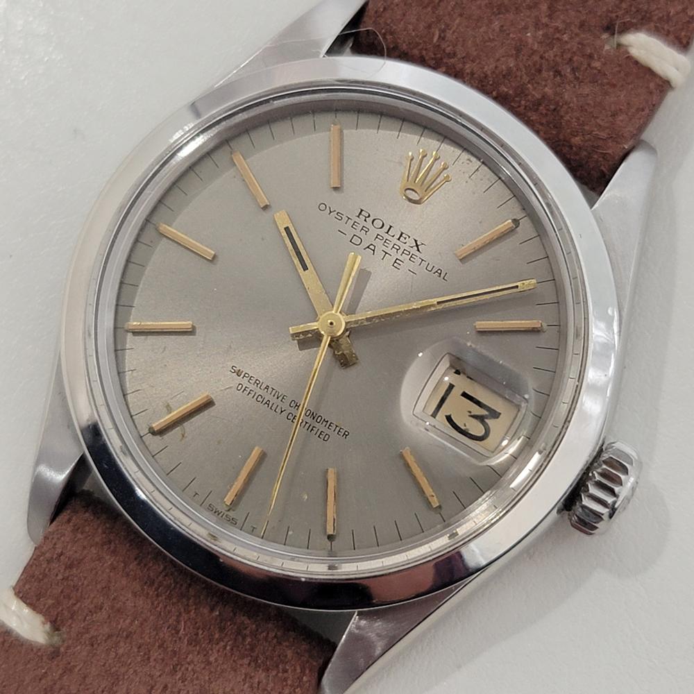 Uomo Rolex Oyster Perpetual Date 1500 Automatic 1970s con astuccio Rolex RA190T in vendita