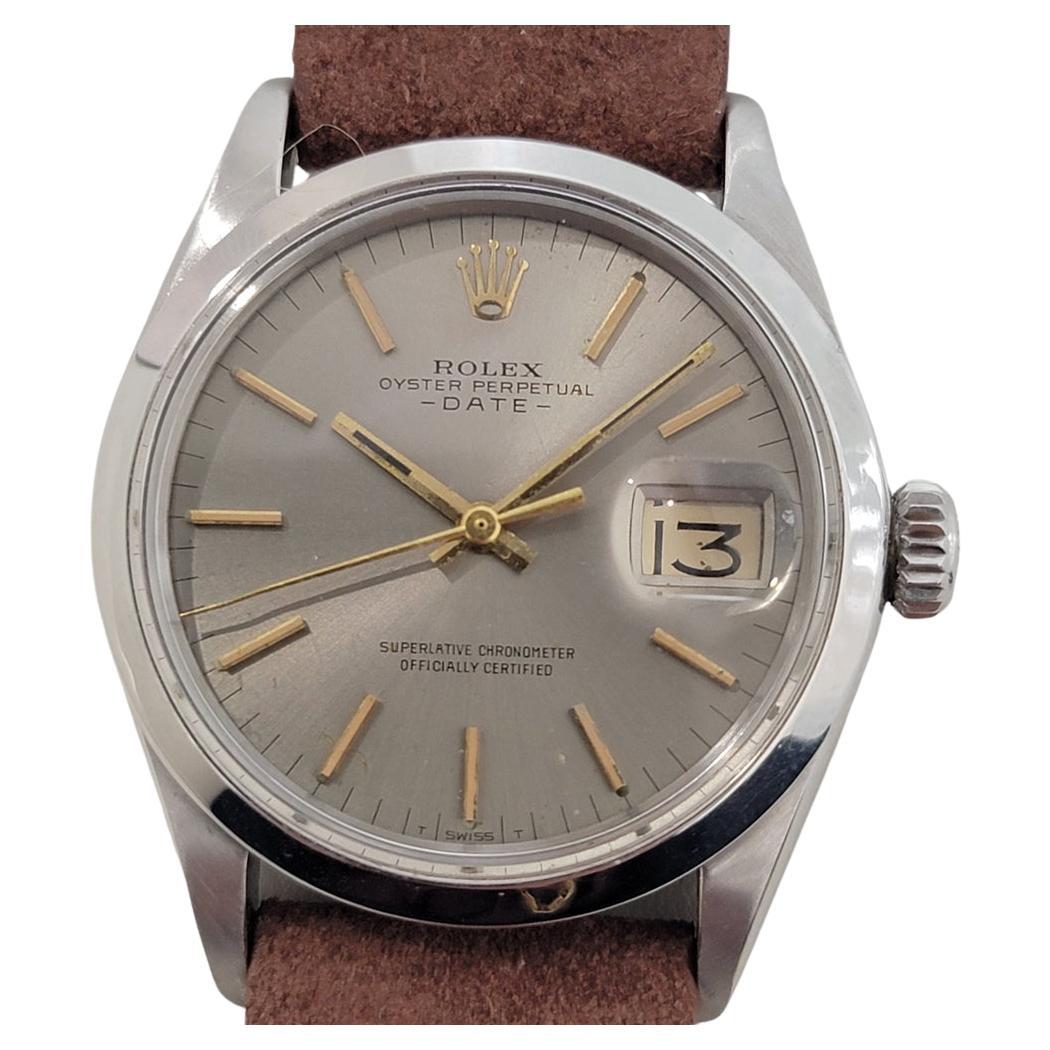Mens Rolex Oyster Perpetual Date 1500 Automatic 1970s w Rolex Pouch RA190T