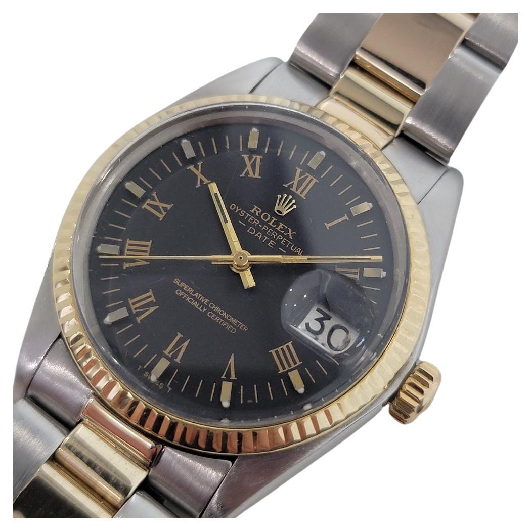 Mens Rolex Oyster Perpetual Date 1501 1970s 18k SS Automatic Swiss RA250 For Sale