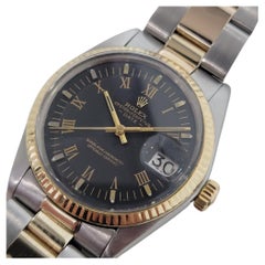 Retro Mens Rolex Oyster Perpetual Date 1501 1970s 18k SS Automatic Swiss RA250