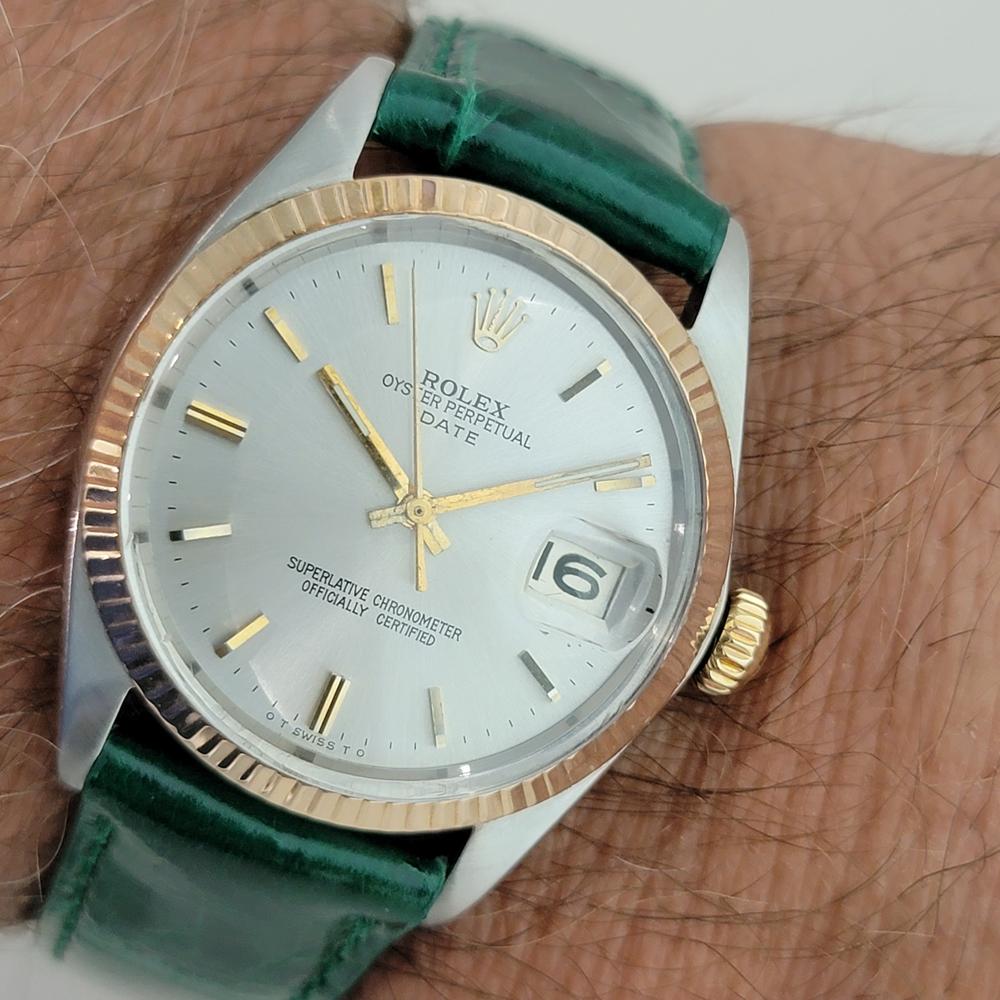 Mens Rolex Oyster Perpetual Date 1501 35mm 18k SS Automatic 1960s Swiss RA357G 6