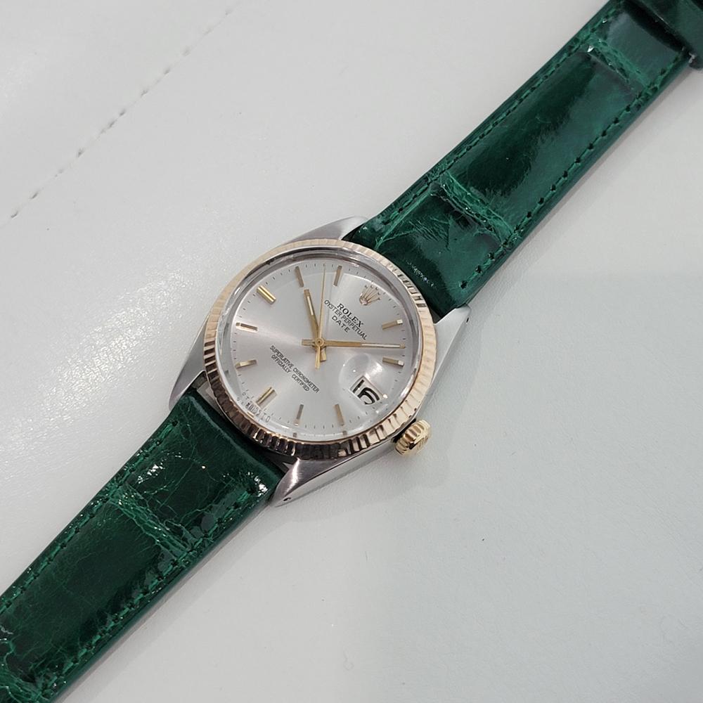 Men's Mens Rolex Oyster Perpetual Date 1501 35mm 18k SS Automatic 1960s Swiss RA357G