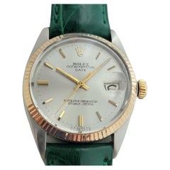 Vintage Mens Rolex Oyster Perpetual Date 1501 35mm 18k SS Automatic 1960s Swiss RA357G