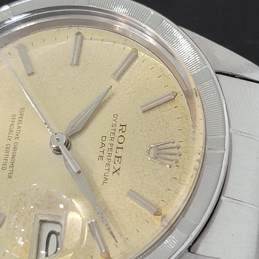 Mens Rolex Oyster Perpetual Date 1501 Automatic 1960s Vintage RA187 In Excellent Condition In Beverly Hills, CA