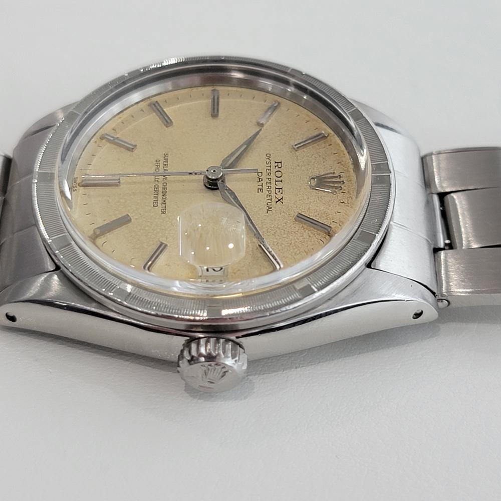 Mens Rolex Oyster Perpetual Date 1501 Automatic 1960s Vintage RA187 In Excellent Condition In Beverly Hills, CA