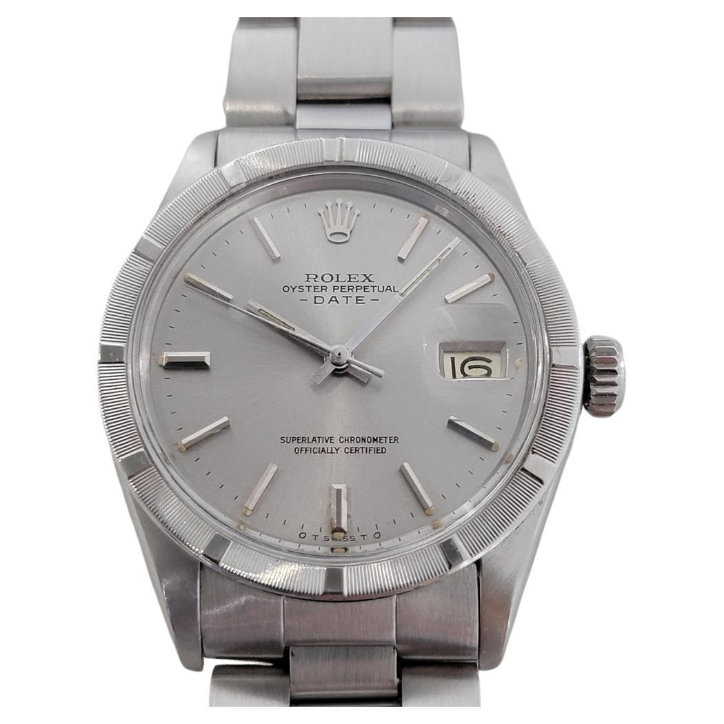 Mens Rolex Oyster Perpetual Date 1501 Automatic w Paper 1970s All Original RA320 For Sale
