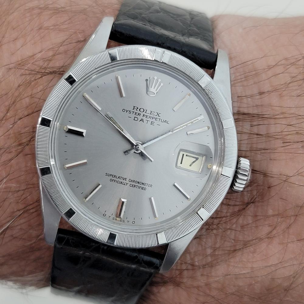 Mens Rolex Oyster Perpetual Date 1501 Automatic with Paper 1970s Vintage RA320B For Sale 7