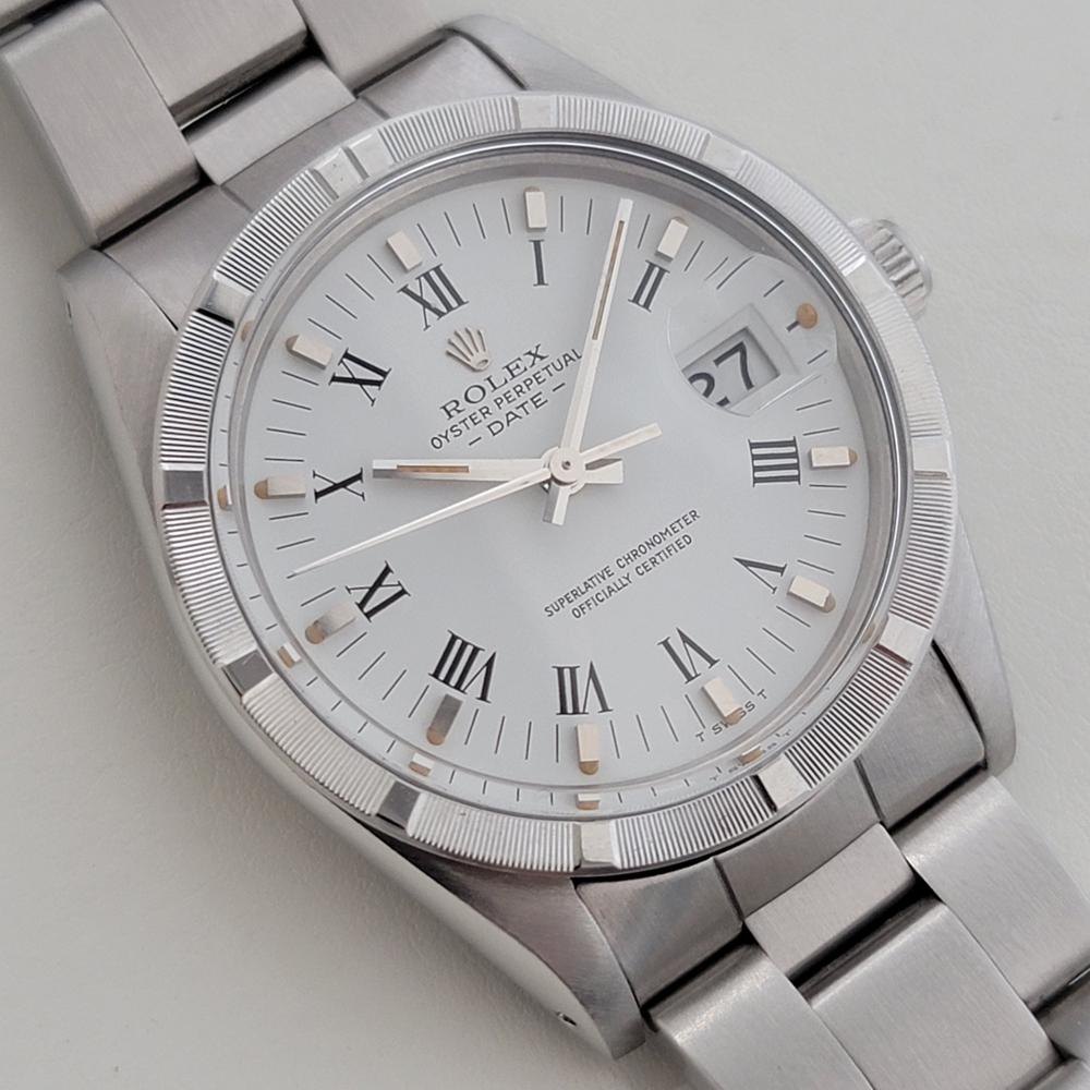 Mens Rolex Oyster Perpetual Date 15010 35mm 1980s Automatic All Original RA473 In Excellent Condition In Beverly Hills, CA
