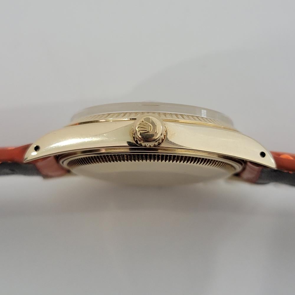 Rolex Montre Oyster Perpetual Date 1503 en or 14 carats automatique suisse des années 1970, RJC192 en vente 3
