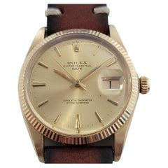 Mens Rolex Oyster Perpetual Date 1503 14k Gold Automatic 1960s Vintage RA347B