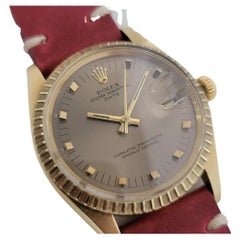 Vintage Mens Rolex Oyster Perpetual Date 1503 14k Solid Gold 1970s Automatic RJC120