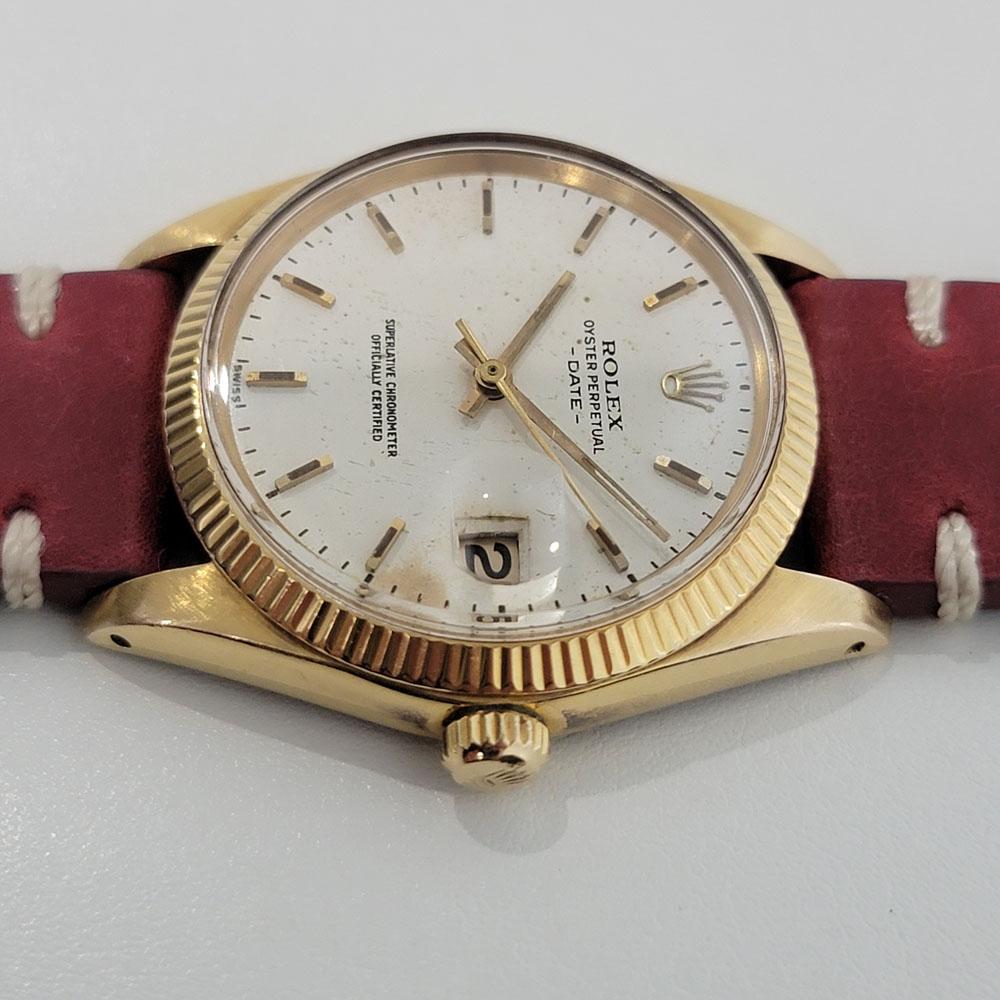 Herren Rolex Oyster Perpetual Date 1503 14k Massivgold 35mm Automatik 1960er Jahre RA348 im Angebot 2