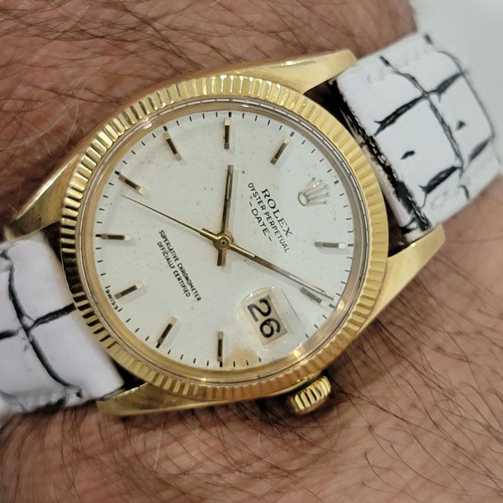 Mens Rolex Oyster Perpetual Date 1503 14k Solid Gold Automatic 1960s Ra348w For Sale 6