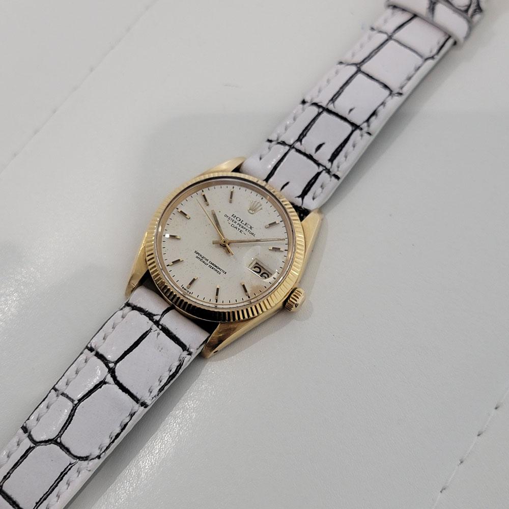 Men's Mens Rolex Oyster Perpetual Date 1503 14k Solid Gold Automatic 1960s Ra348w For Sale