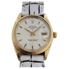 Vintage Mens Rolex Oyster Perpetual Date 1503 14k Solid Gold Automatic 1960s Ra348w