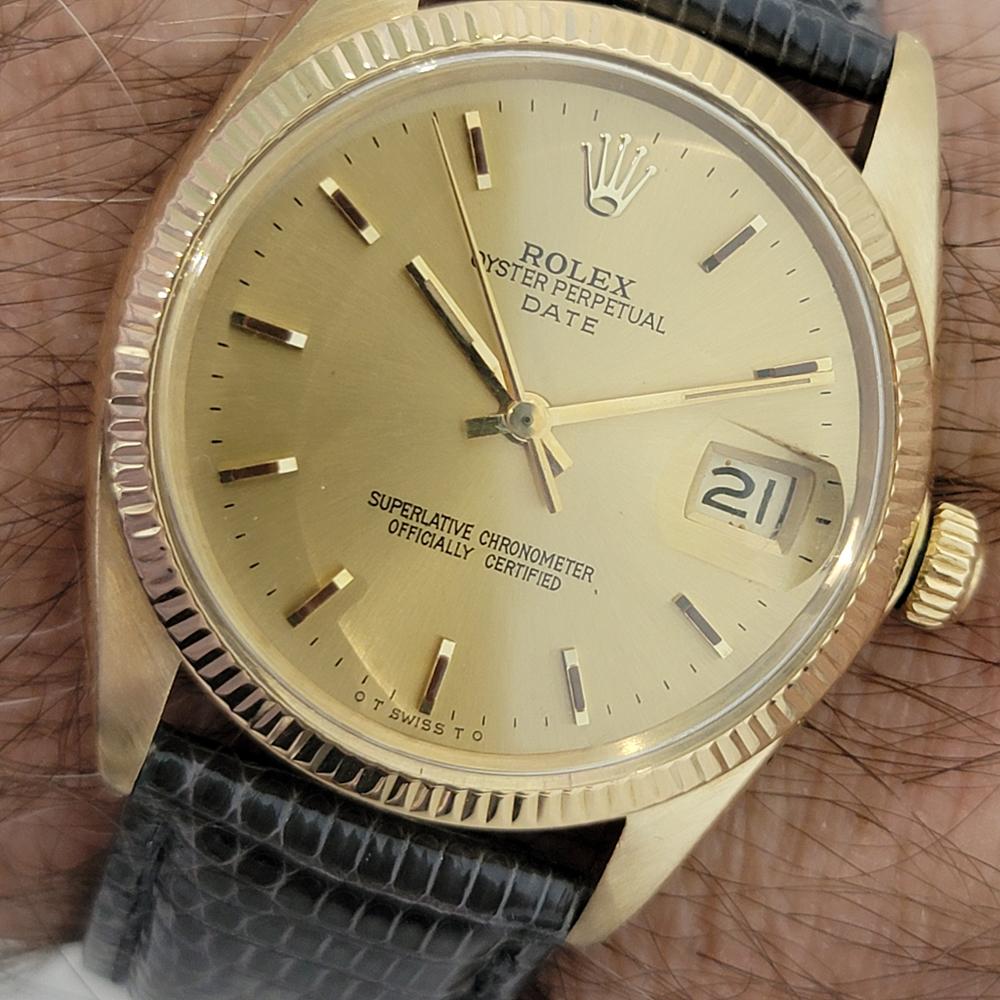 Mens Rolex Oyster Perpetual Date 1503 18k Solid Gold 34mm Automatic 1960s RA387 10