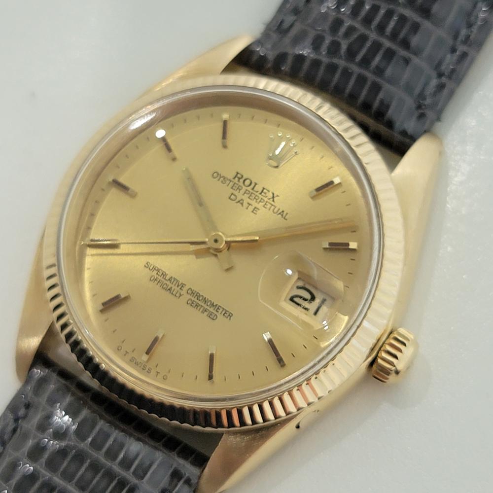 Men's Mens Rolex Oyster Perpetual Date 1503 18k Solid Gold 34mm Automatic 1960s RA387
