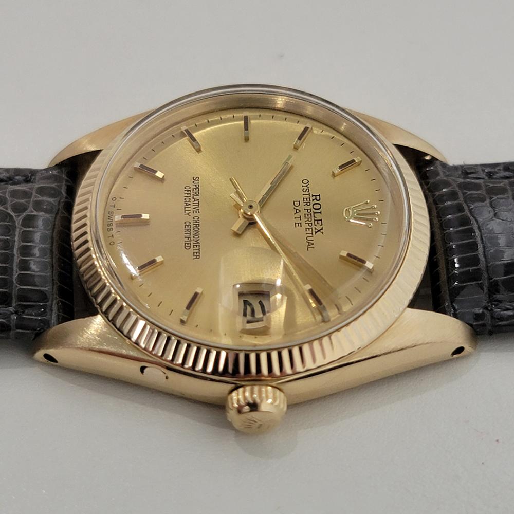 Mens Rolex Oyster Perpetual Date 1503 18k Solid Gold 34mm Automatic 1960s RA387 1