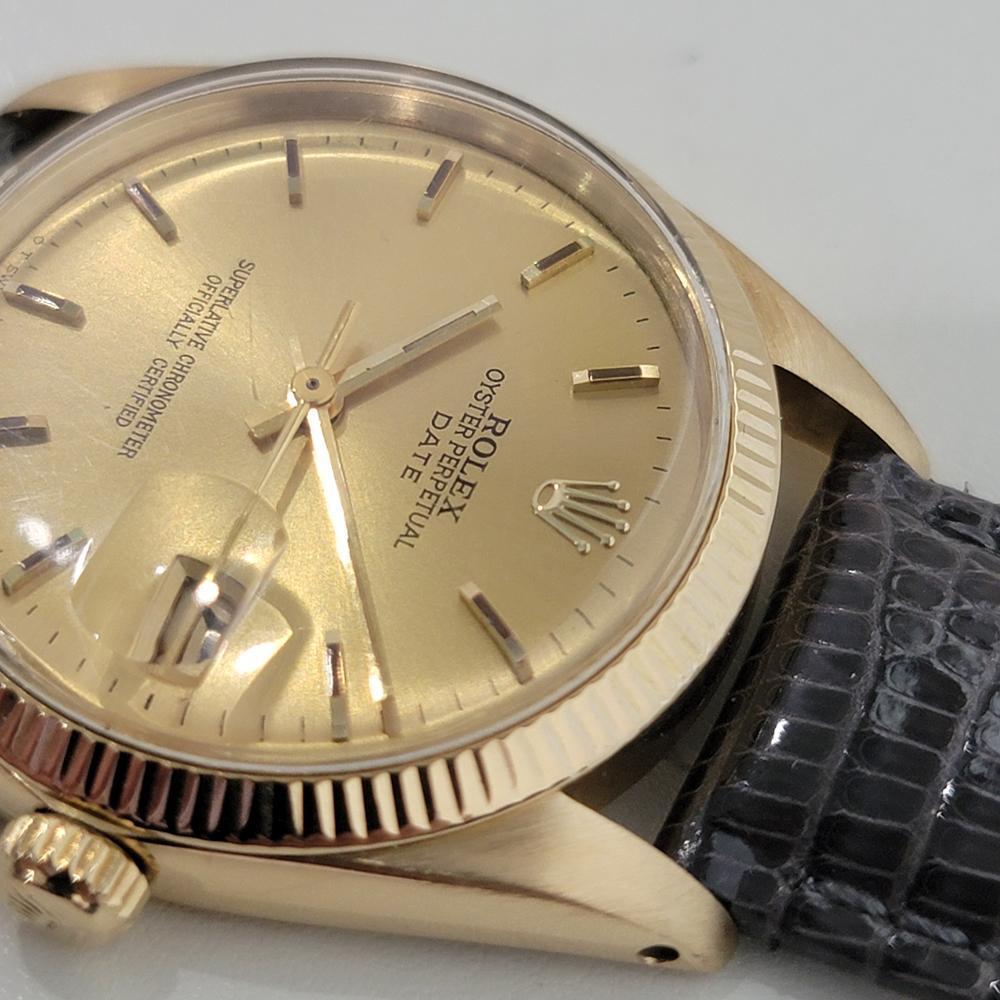 Mens Rolex Oyster Perpetual Date 1503 18k Solid Gold 34mm Automatic 1960s RA387 2