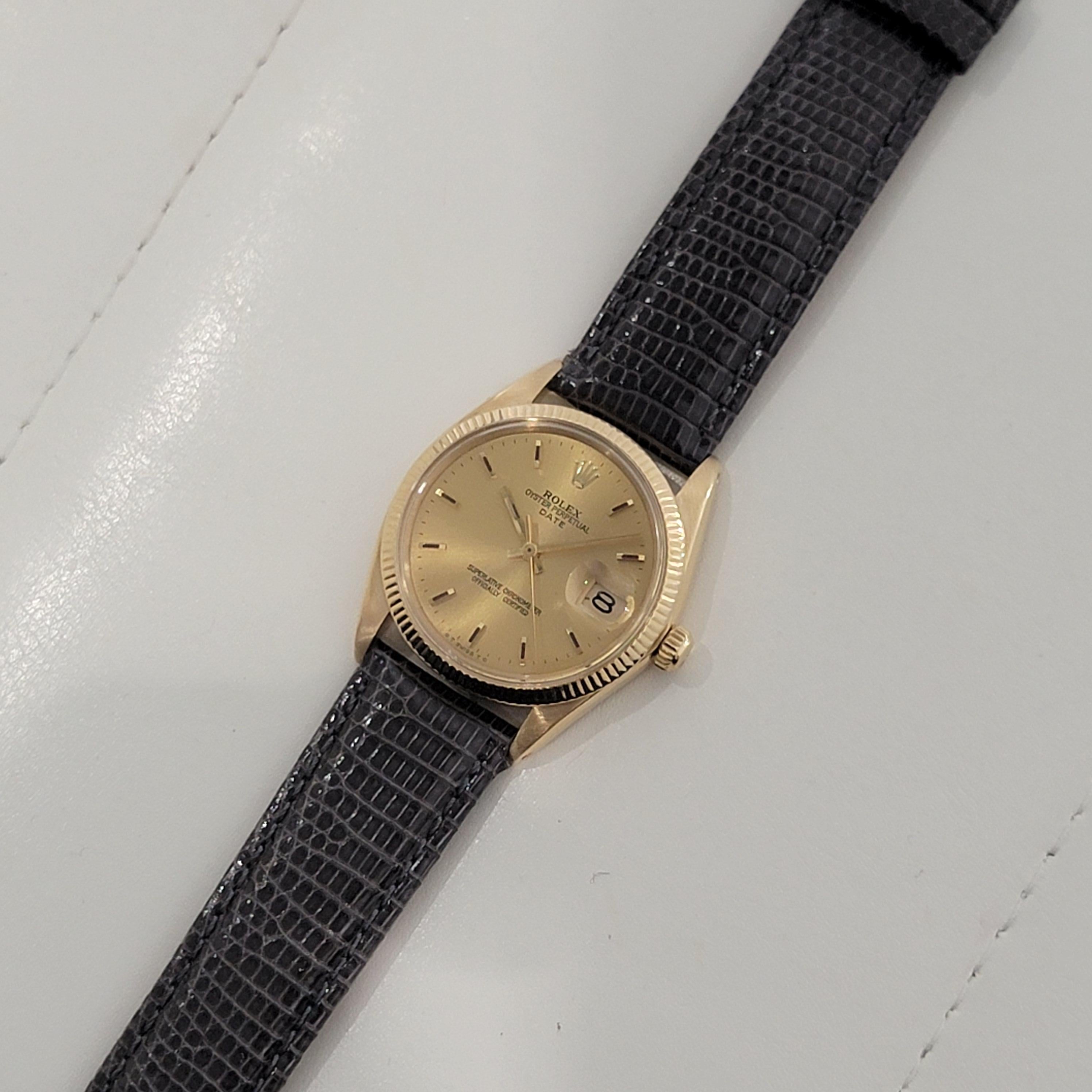 Mens Rolex Oyster Perpetual Date 1503 18k Solid Gold 34mm Automatic 1960s RA387 3